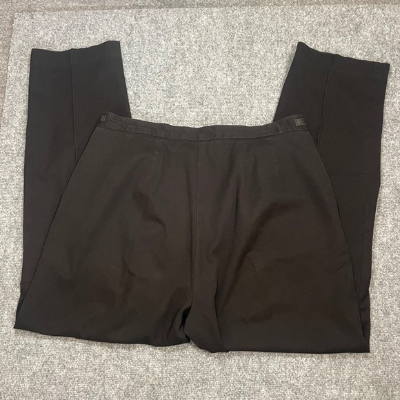 Vintage Lauren Ralph Lauren Womens Pants Black Plus Sz 20W Cotton‎ Leather Brass - Picture 3 of 13